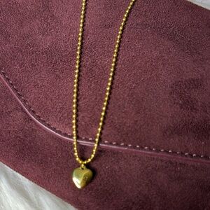 Steve Madden Burgundy Crossbody Bag Bundle Including Gold Heart Necklace - NEW